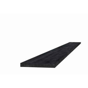 Douglas plank fijnbezaagd 2.2x20x500cm zwart geimpregneerd