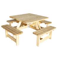 Picknicktafel Vierkant, 40 mm dik