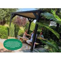 Vuren Schaduwpergola Houtpakket Zwart 300x400cm