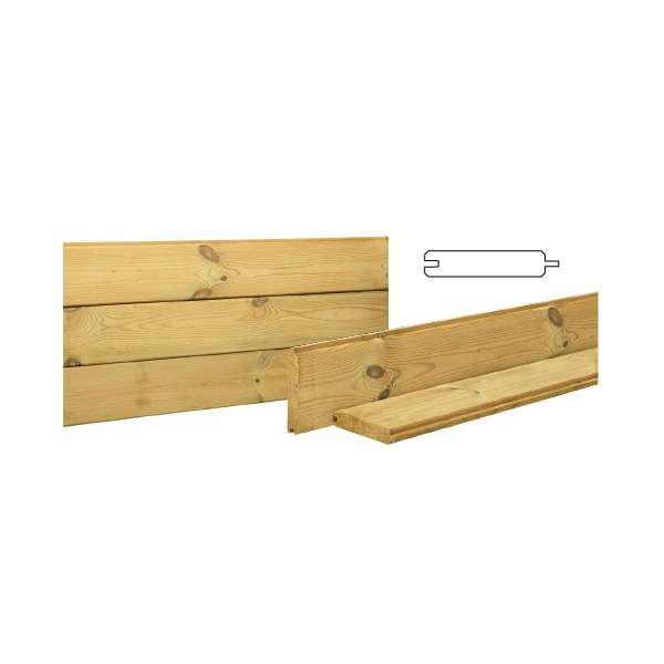 Grenen blokhutplank 2,8 x 14,5 x 240 cm