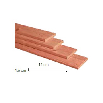 Douglas geschaafde plank 1.6 geimpregneerd 300cm