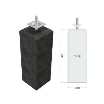 Betonpoer M Antraciet 18x18x58cm